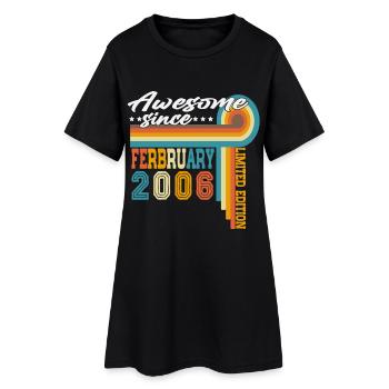February 2006 Vintage Born Birthday Retro - Women’s T-Shirt Dress - black - Front