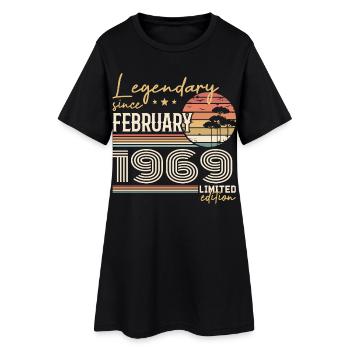 Février 1969 anniversaire 1969 légendes Février - Robe T-shirt Femme - noir - Devant