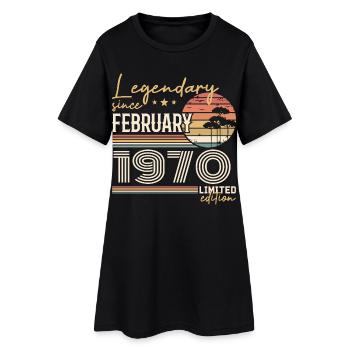 Février 1970 anniversaire 1970 légendes Février - Robe T-shirt Femme - noir - Devant