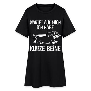 Jambes courtes, teckel, mème, dicton drôle, randonnée - Robe T-shirt Femme - noir - Devant