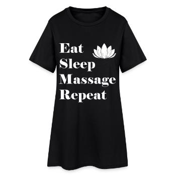 Mange, Sommeil, massage, répétez. - Robe T-shirt Femme - noir - Devant