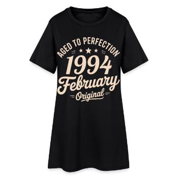 Février 1994 – Februar 1994 - Frauen T-Shirt-Kleid - Schwarz - Vorne
