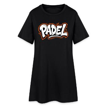 Padel Graffiti Style Sport Urban Look - Frauen T-Shirt-Kleid - Schwarz - Vorne