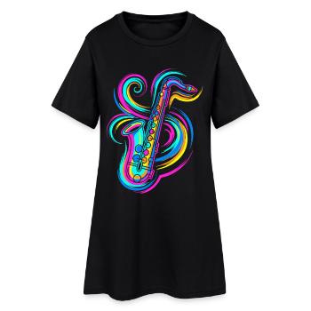 Saxophone - Robe T-shirt Femme - noir - Devant