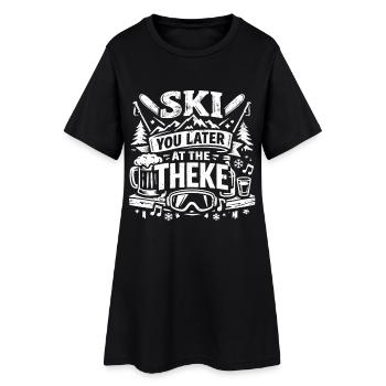 Skie plus tard au Theke | Après Ski - Robe T-shirt Femme - noir - Devant