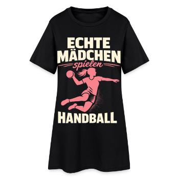 handball mädchen verein team spielerin - Frauen T-Shirt-Kleid - Schwarz - Vorne