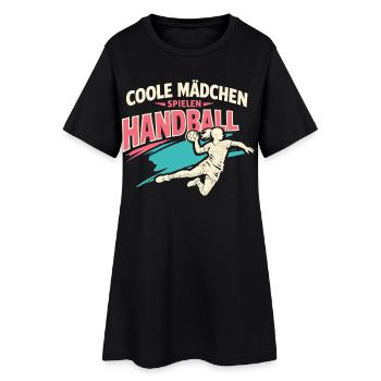 Joueuse de handball mignonne, fille cadeau - Robe T-shirt Femme - noir - Devant