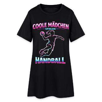 Cadeau de Noël de la Fille Handball - Robe T-shirt Femme - noir - Devant