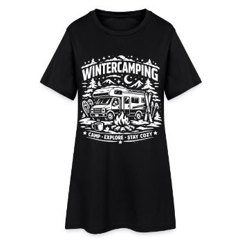 Camping d’hiver | Aventure - Robe T-shirt Femme - noir - Devant