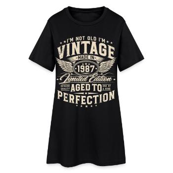 Vintage, 1987, Vintage, Cadeau d’anniversaire - Robe T-shirt Femme - noir - Devant