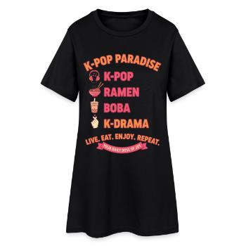 K-Pop Paradis Ramen Boba K Drame Live Manger Profiter - Robe T-shirt Femme - noir - Devant