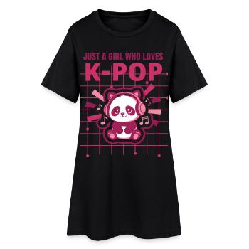 Juste une fille qui adore la musique coréenne mignonne de la K-pop - Robe T-shirt Femme - noir - Devant