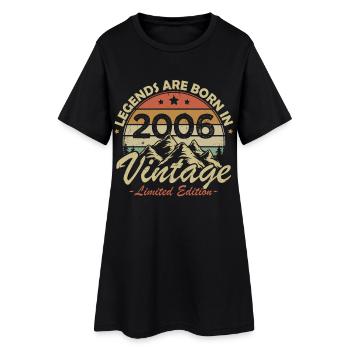 Vintage 2006 Jahrgang Retro Geburtstagsgeschenk - Frauen T-Shirt-Kleid - Schwarz - Vorne