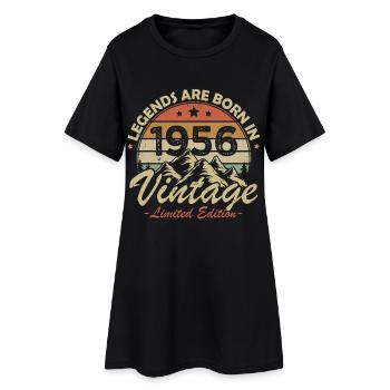 Vintage 1956 Jahrgang Retro Geburtstagsgeschenk - Frauen T-Shirt-Kleid - Schwarz - Vorne