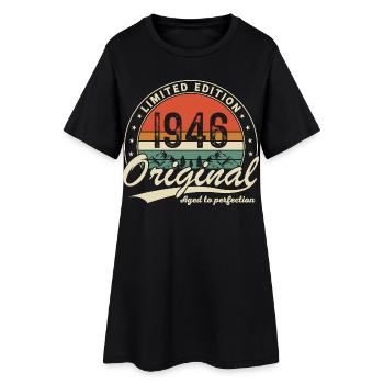 1946 Vintage Retro Geburtstagsgeschenk - Frauen T-Shirt-Kleid - Schwarz - Vorne