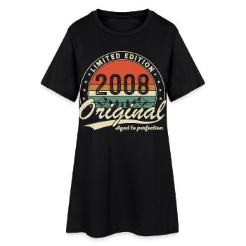 2008 Vintage Rétro Cadeau d’anniversaire - Robe T-shirt Femme - noir - Devant
