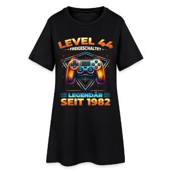 44e anniversaire Gamer Shirt Niveau 44 Vintage 1982 - Robe T-shirt Femme - noir - Devant