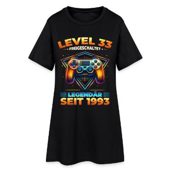 T-shirt gamer pour 33e anniversaire Niveau 33 Vintage 1993 - Robe T-shirt Femme - noir - Devant