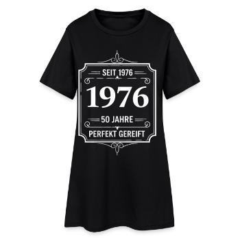 Vintage 1976 – 50 years perfectly matured - Women’s T-Shirt Dress - black - Front
