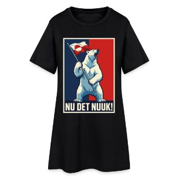 Nu Det Nuuk Greenlanders Greenland Novelty Tees - Frauen T-Shirt-Kleid - Schwarz - Vorne