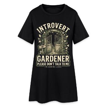 Introvert Gardener Humor - Frauen T-Shirt-Kleid - Schwarz - Vorne