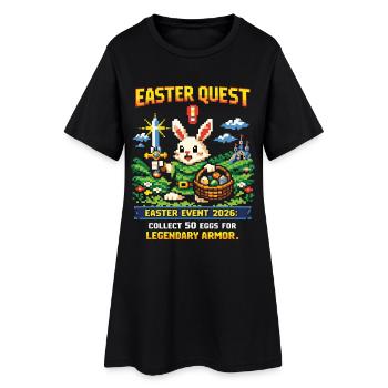 Pixel Bunny et Panier de Piliers de la quête de Pâques - Robe T-shirt Femme - noir - Devant