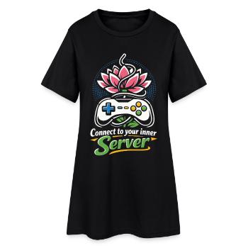 Connect to your inner Server - Gamer Yoga - Frauen T-Shirt-Kleid - Schwarz - Vorne