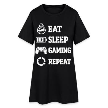 Répétition du jeu Eat Sleep – Pixel Symbolism - Robe T-shirt Femme - noir - Devant
