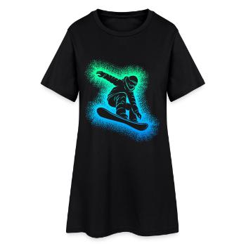 Snowboard Snowboarder Snowboarding - Robe T-shirt Femme - noir - Devant