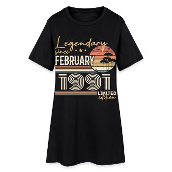 Février 1991 anniversaire 1991 légendes Février - Robe T-shirt Femme - noir - Devant