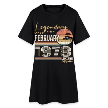 Février 1978 anniversaire 1978 légendes Février - Robe T-shirt Femme - noir - Devant