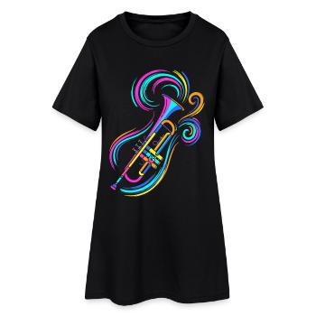 Trompette - Robe T-shirt Femme - noir - Devant