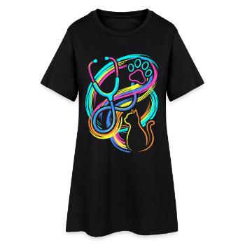 vétérinaire - Robe T-shirt Femme - noir - Devant