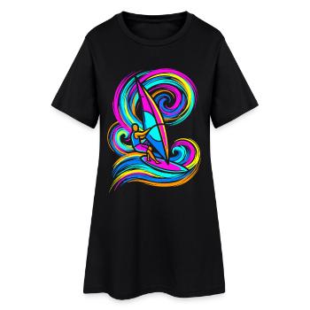 Planche à voile - Robe T-shirt Femme - noir - Devant