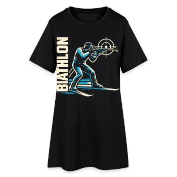 Cadeau de Biathlon Passion Lover - Robe T-shirt Femme - noir - Devant