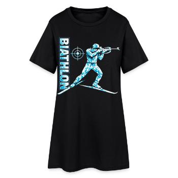 Biathlon : Drôle de Dicher Ski de fond - Robe T-shirt Femme - noir - Devant