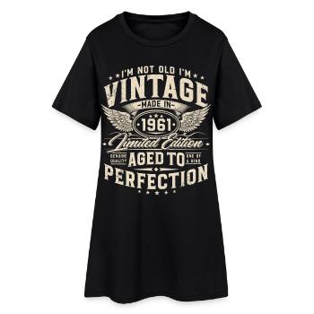 Cadeau d’anniversaire vintage 1961 - Robe T-shirt Femme - noir - Devant