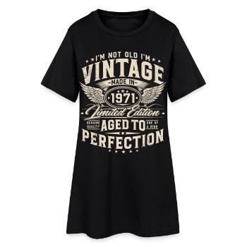 Vintage 1971 Vintage Birthday Gift - Women’s T-Shirt Dress - black - Front
