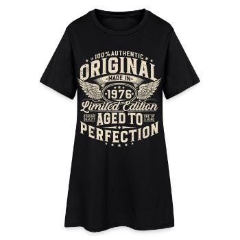 Original 1976 Jahrgang 50. Geburtstag Geschenk - Frauen T-Shirt-Kleid - Schwarz - Vorne