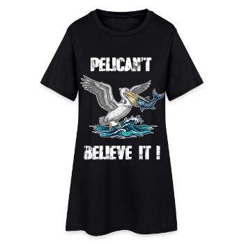 Humour Pélican Pelican't Believe It - Robe T-shirt Femme - noir - Devant