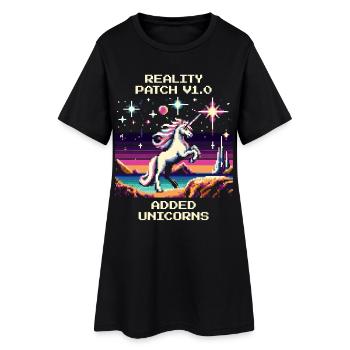 Reality Patch 1.0 | Unicorns added - Women’s T-Shirt Dress - black - Front
