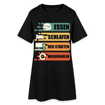 Technical Support RESTART FOOD SLEEP - Women’s T-Shirt Dress - black - Front