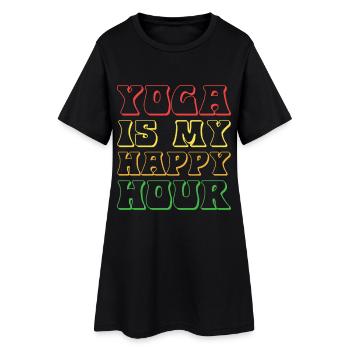 Yoga Ist Meine Happy Hour - Frauen T-Shirt-Kleid - Schwarz - Vorne