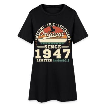 1947 Vintage Rétro Cadeau D’anniversaire - Robe T-shirt Femme - noir - Devant