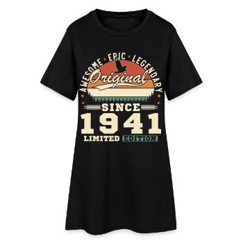1941 Vintage Retro Geburtstagsgeschenk - Frauen T-Shirt-Kleid - Schwarz - Vorne