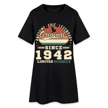 1942 Vintage Rétro Cadeau D’anniversaire - Robe T-shirt Femme - noir - Devant