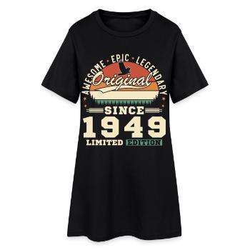 1949 Vintage Retro Geburtstagsgeschenk - Frauen T-Shirt-Kleid - Schwarz - Vorne