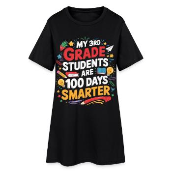 Third Class: 100 Days Smarter - Women’s T-Shirt Dress - black - Front