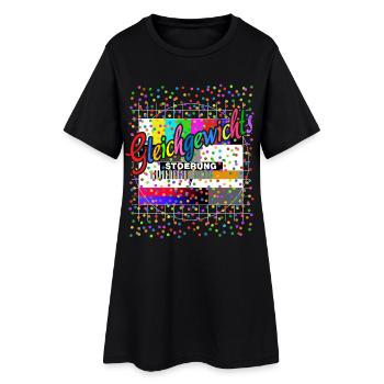 Gleichgewichts Störung Testbild Kostüm Karneval - Frauen T-Shirt-Kleid - Schwarz - Vorne