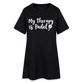 My Therapy is Padel Sport Lifestyle Spruch - Frauen T-Shirt-Kleid - Schwarz - Vorne